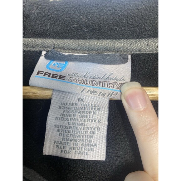 Free Country Jacket Coat Womens 1X Medium Weight Black/Gray Winter Fall EUC - Picture 4 of 4